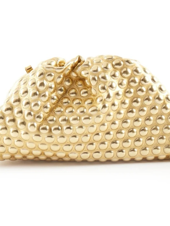 Bottega Veneta Handbags - Bottega Veneta Mini Clutch in Gold Bubble